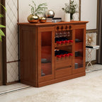 Classic Freestanding Wooden Wine Cabinet for Living Room