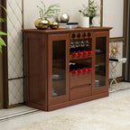 Classic Freestanding Wooden Wine Cabinet for Living Room