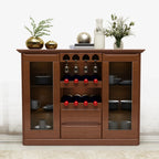 Classic Freestanding Wooden Wine Cabinet for Living Room