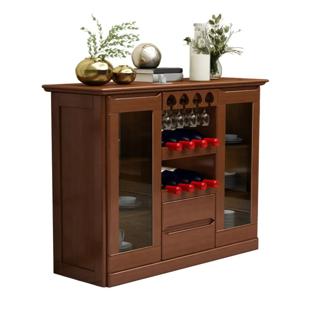 Classic Freestanding Wooden Wine Cabinet for Living Room