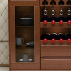 Classic Freestanding Wooden Wine Cabinet for Living Room