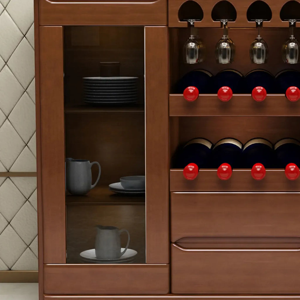 Classic Freestanding Wooden Wine Cabinet for Living Room