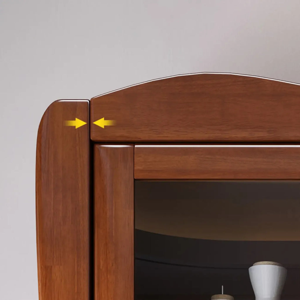 Classic Freestanding Natural Wooden Wine Cabinet for Living Room