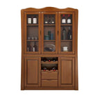 Classic Freestanding Natural Wooden Wine Cabinet for Living Room