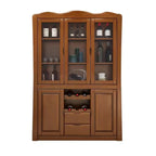 Classic Freestanding Natural Wooden Wine Cabinet for Living Room