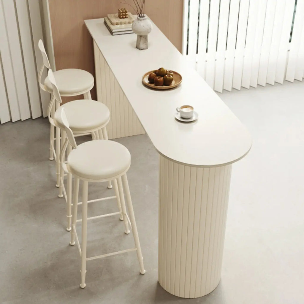 Modern White Free Form Bar Table Set with Cushioned Chair