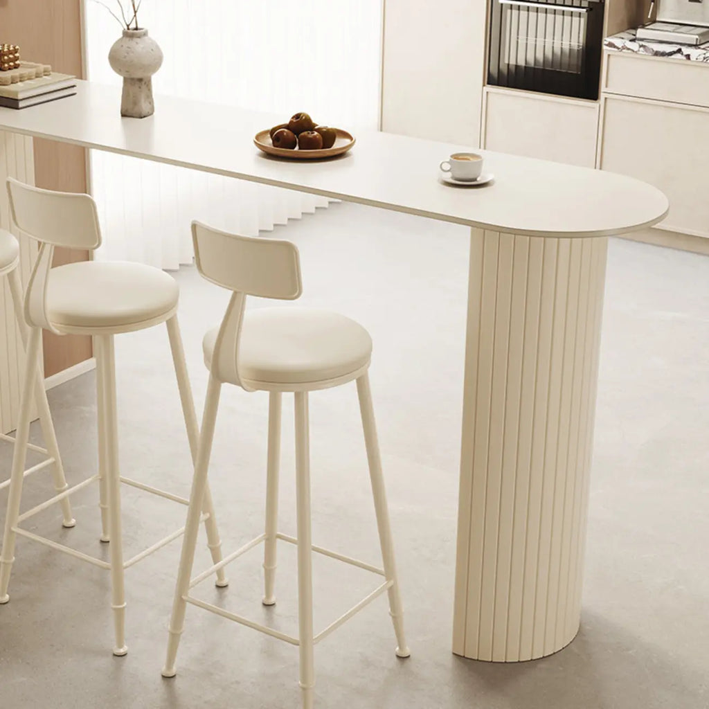 Modern White Free Form Bar Table Set with Cushioned Chair