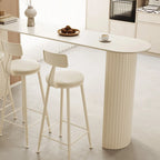 Modern White Free Form Bar Table Set with Cushioned Chair