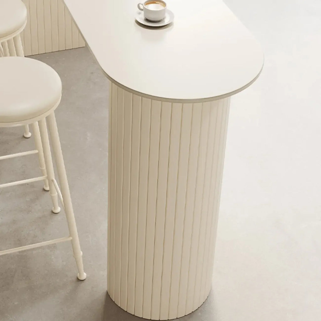 Modern White Free Form Bar Table Set with Cushioned Chair