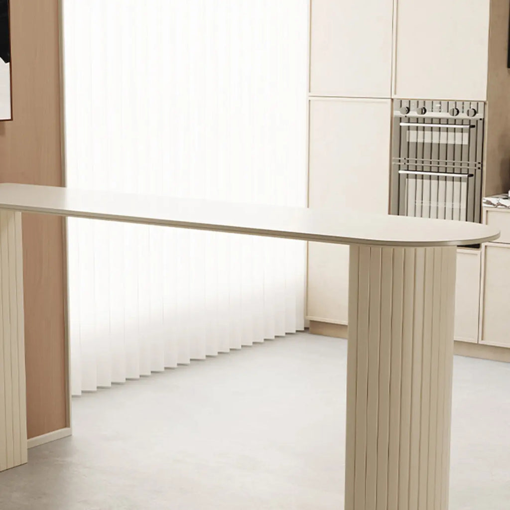 Modern White Free Form Bar Table Set with Cushioned Chair