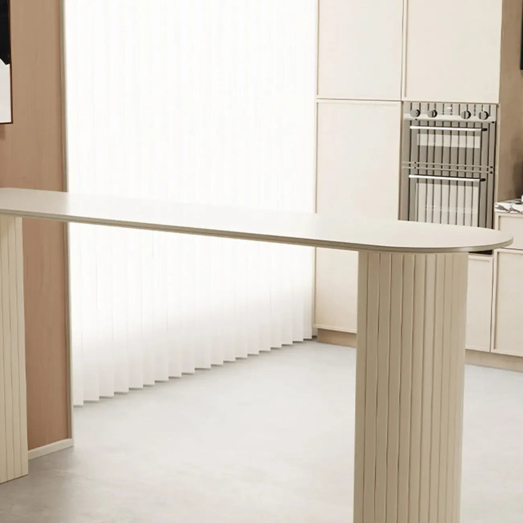Modern White Free Form Bar Table Set with Cushioned Chair