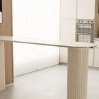Modern White Free Form Bar Table Set with Cushioned Chair