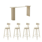 Modern White Free Form Bar Table Set with Cushioned Chair