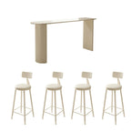 Modern White Free Form Bar Table Set with Cushioned Chair
