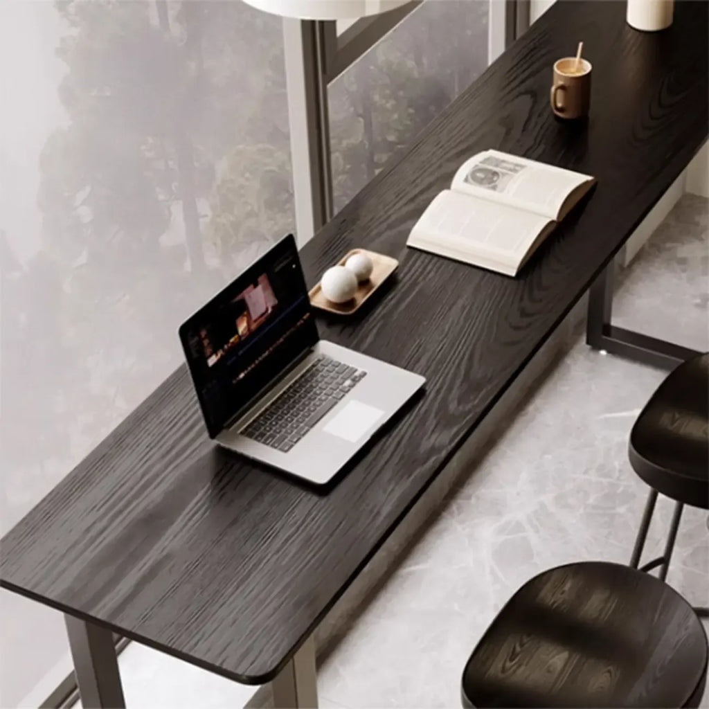 Elegant Black Long Bar Table for Home & Cafe Use
