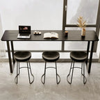 Elegant Black Long Bar Table for Home & Cafe Use