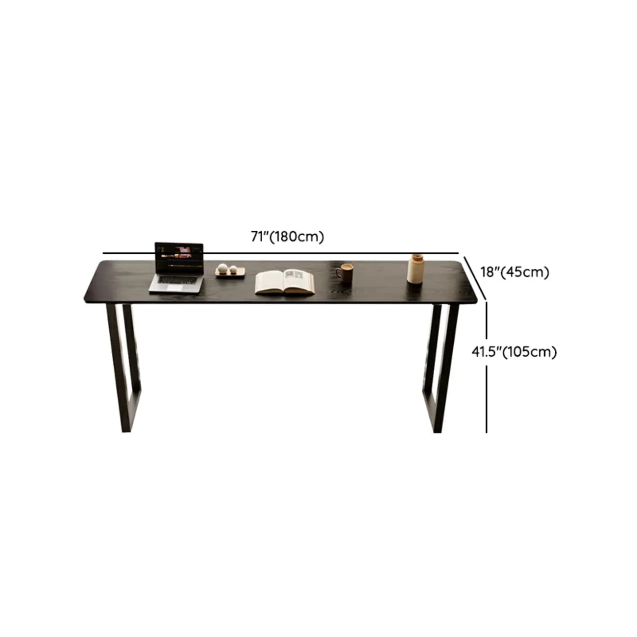 Elegant Black Long Bar Table for Home & Cafe Use