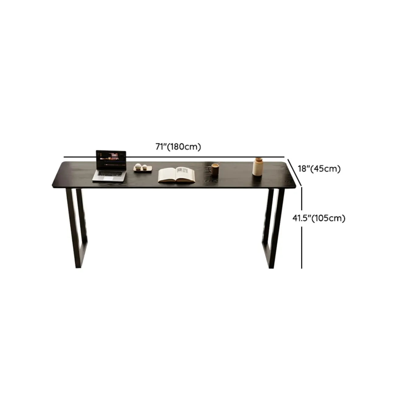 Elegant Black Long Bar Table for Home & Cafe Use