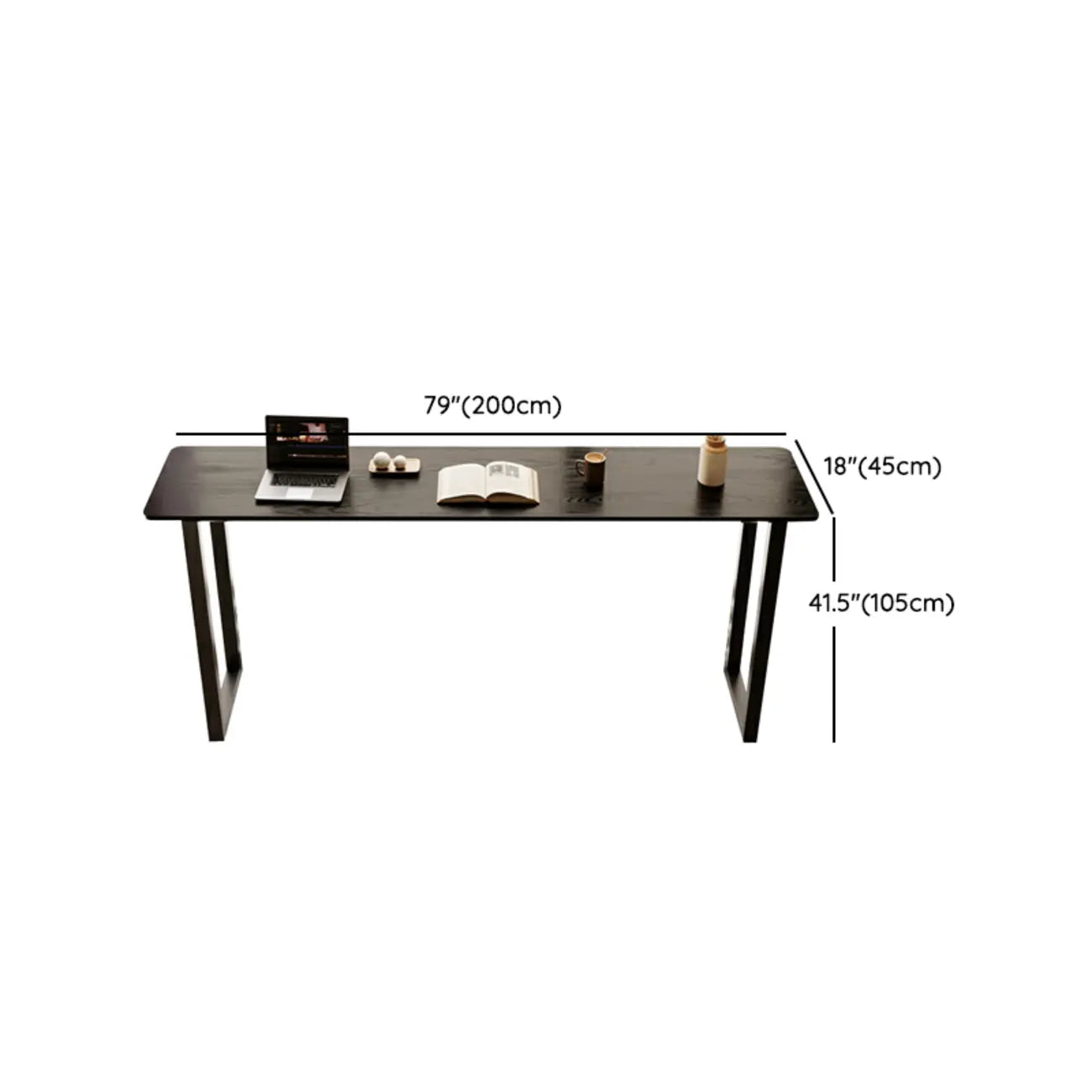 Elegant Black Long Bar Table for Home & Cafe Use
