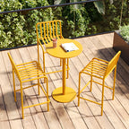 Matel Square Indoor-Outdoor Bar Counter Stools with Backs