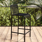Matel Square Indoor-Outdoor Bar Counter Stools with Backs