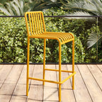 Matel Square Indoor-Outdoor Bar Counter Stools with Backs