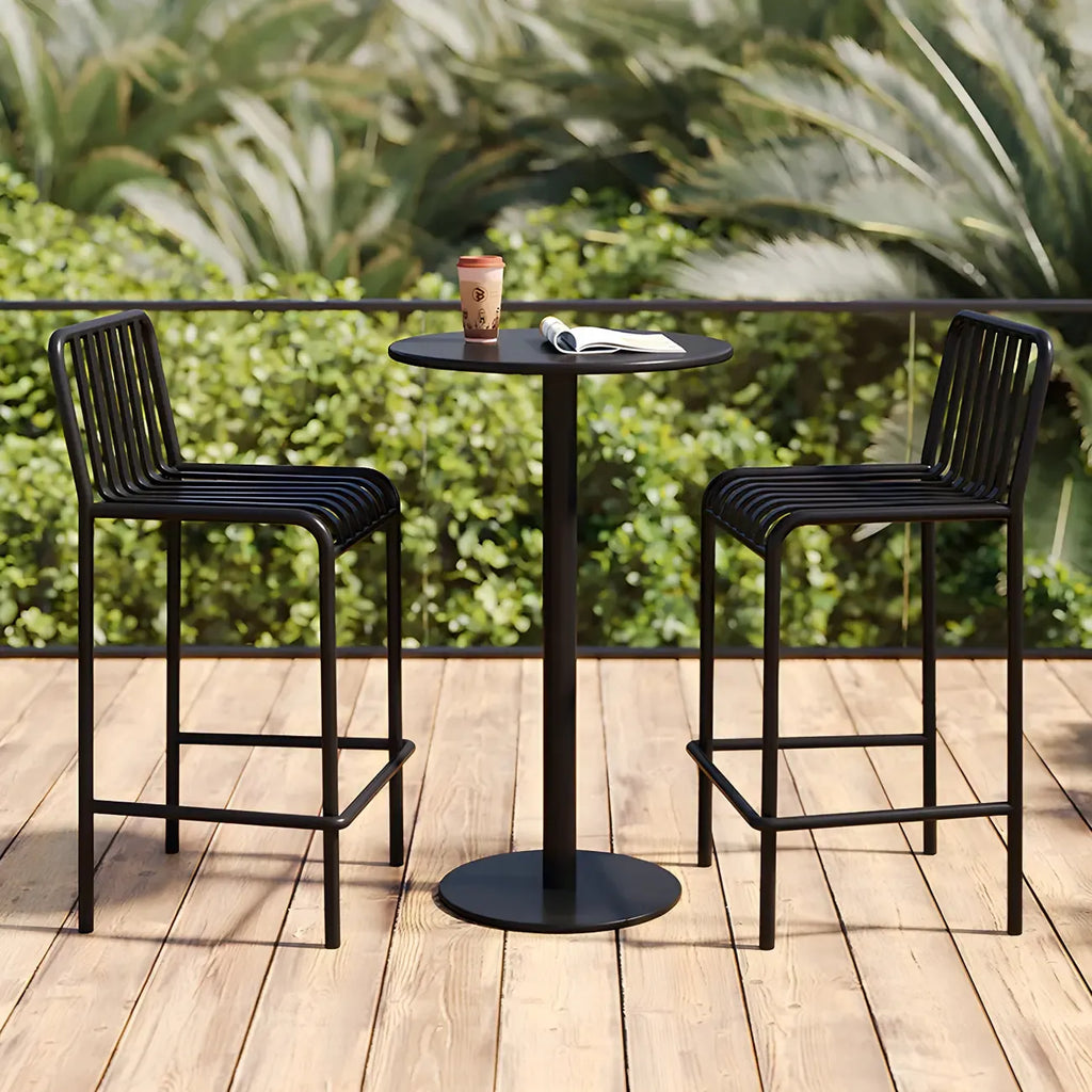 Matel Square Indoor-Outdoor Bar Counter Stools with Backs