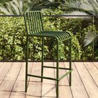 Matel Square Indoor-Outdoor Bar Counter Stools with Backs