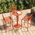 Matel Square Indoor-Outdoor Bar Counter Stools with Backs