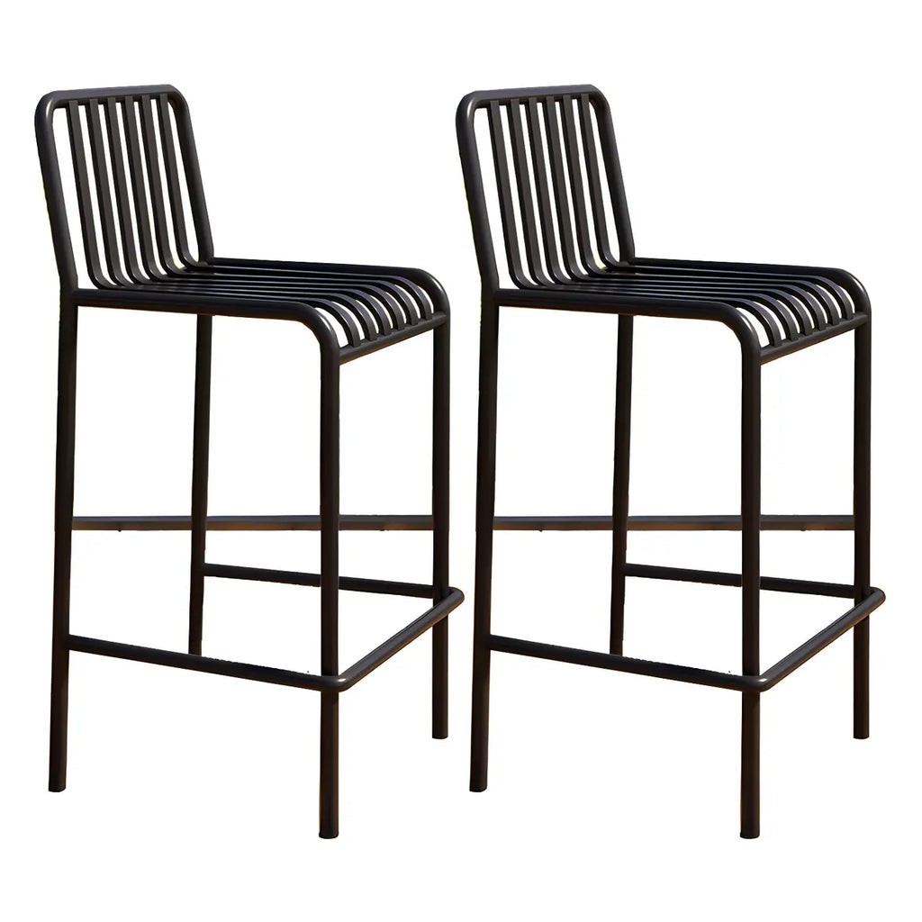 Matel Square Indoor-Outdoor Bar Counter Stools with Backs