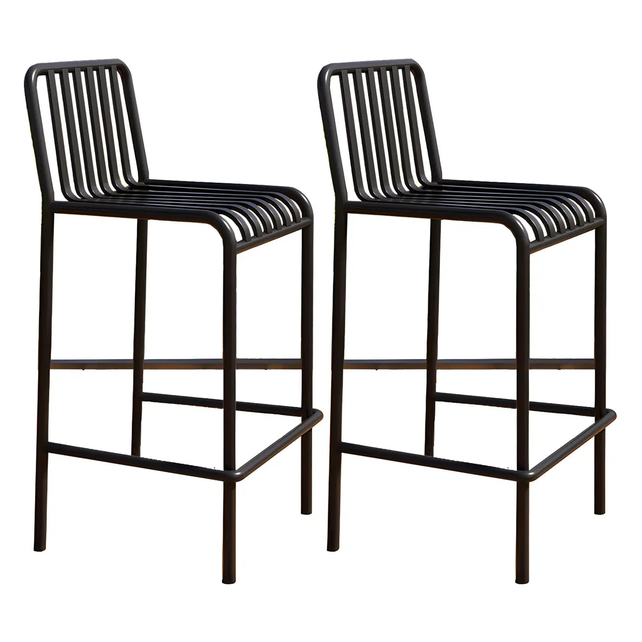 Matel Square Indoor-Outdoor Bar Counter Stools with Backs