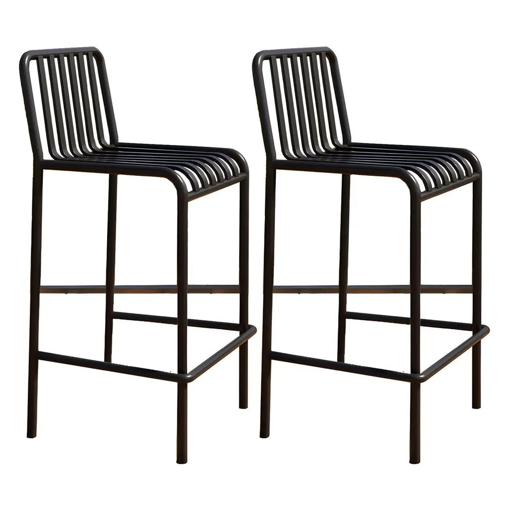Matel Square Indoor-Outdoor Bar Counter Stools with Backs