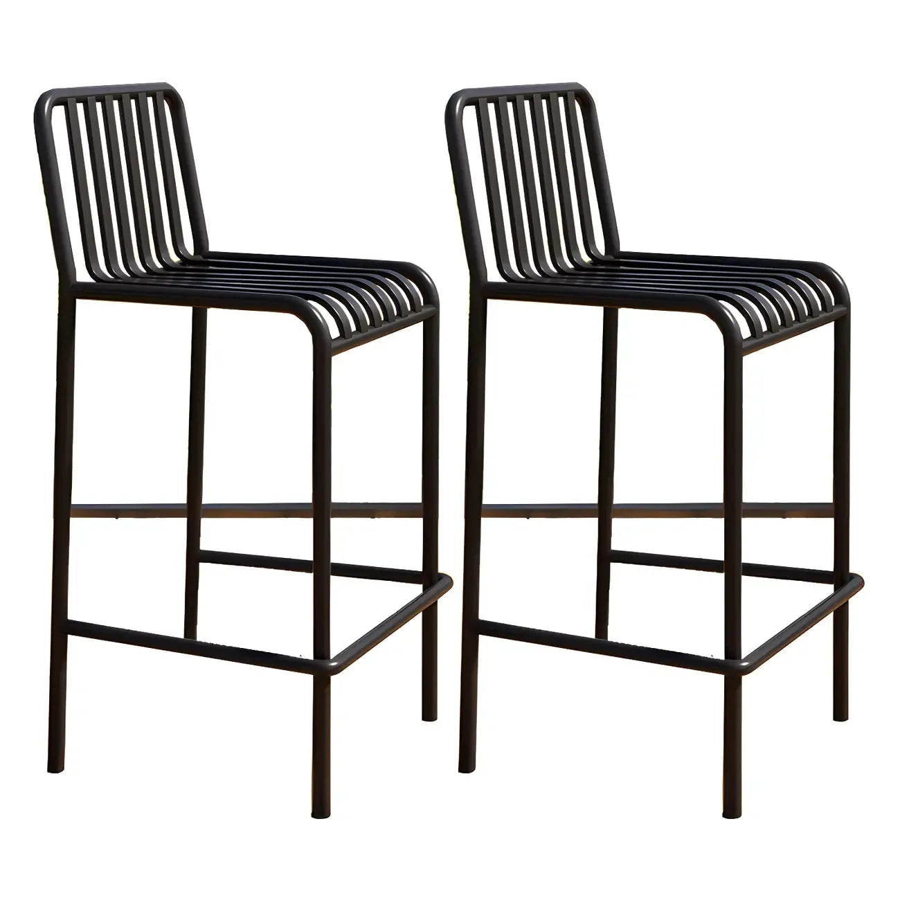 Matel Square Indoor-Outdoor Bar Counter Stools with Backs
