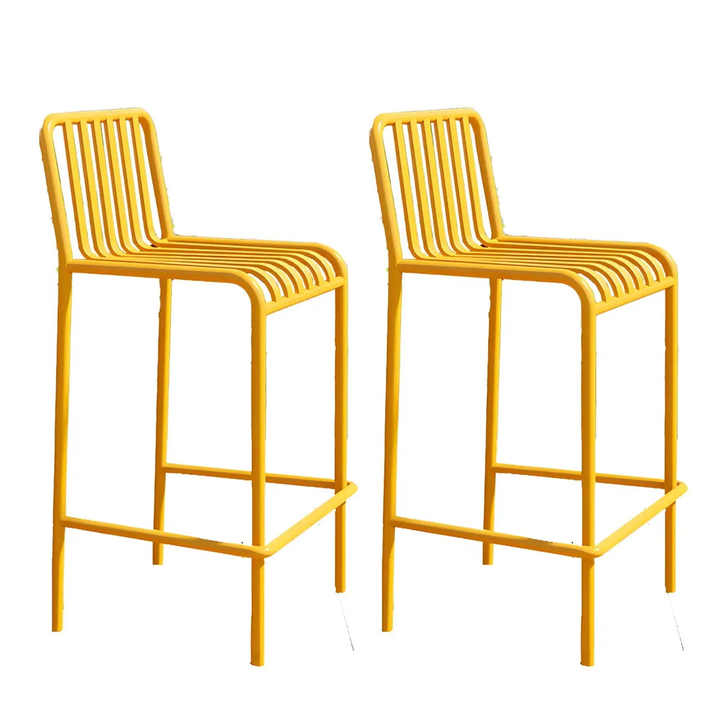 Matel Square Indoor-Outdoor Bar Counter Stools with Backs