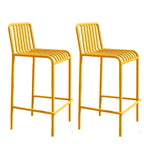 Matel Square Indoor-Outdoor Bar Counter Stools with Backs