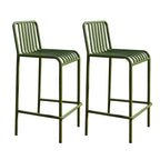 Matel Square Indoor-Outdoor Bar Counter Stools with Backs