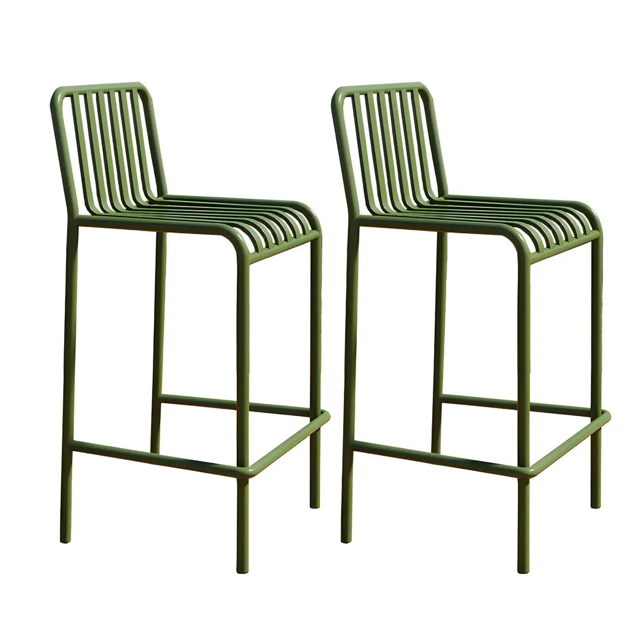 Matel Square Indoor-Outdoor Bar Counter Stools with Backs