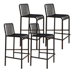 Matel Square Indoor-Outdoor Bar Counter Stools with Backs