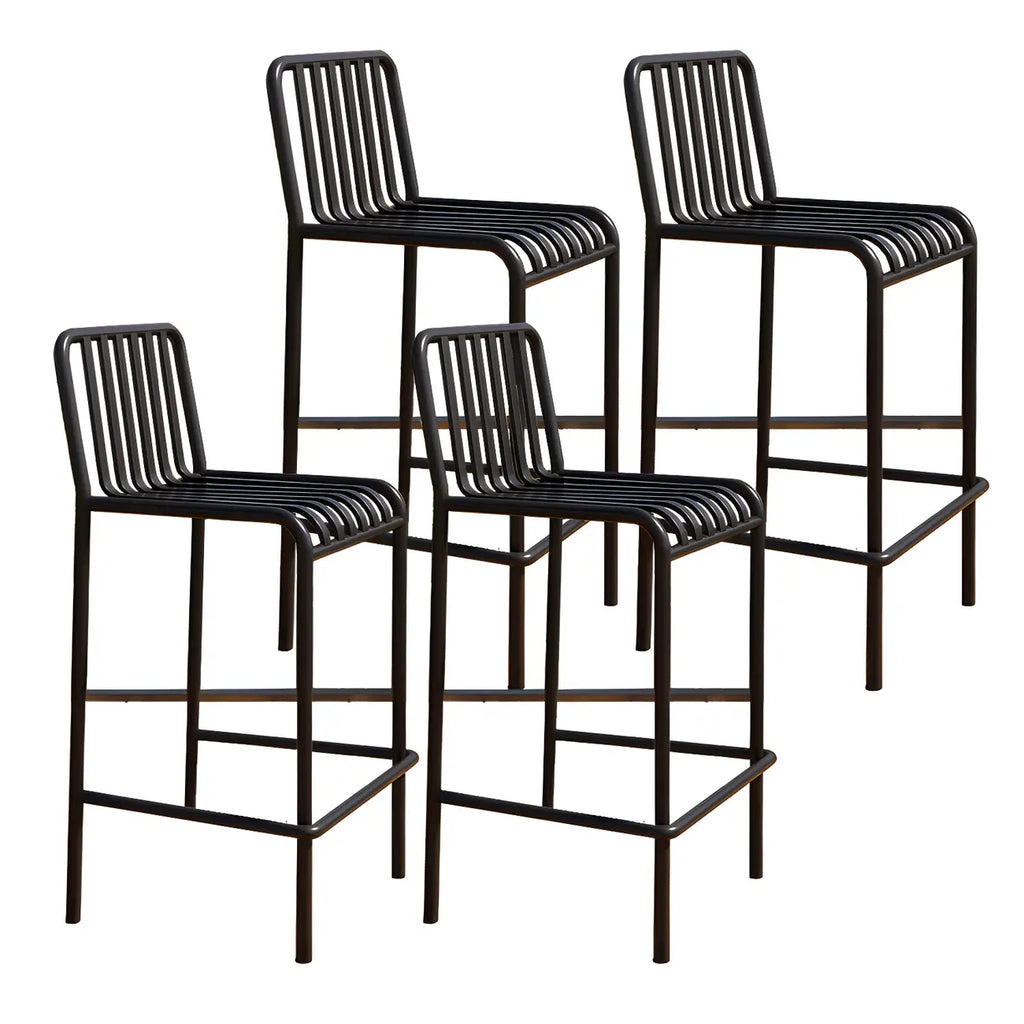 Matel Square Indoor-Outdoor Bar Counter Stools with Backs
