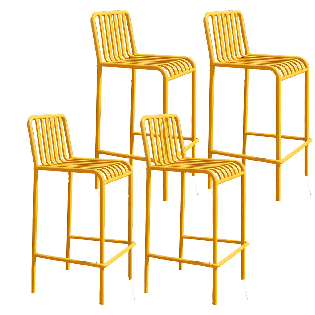 Matel Square Indoor-Outdoor Bar Counter Stools with Backs