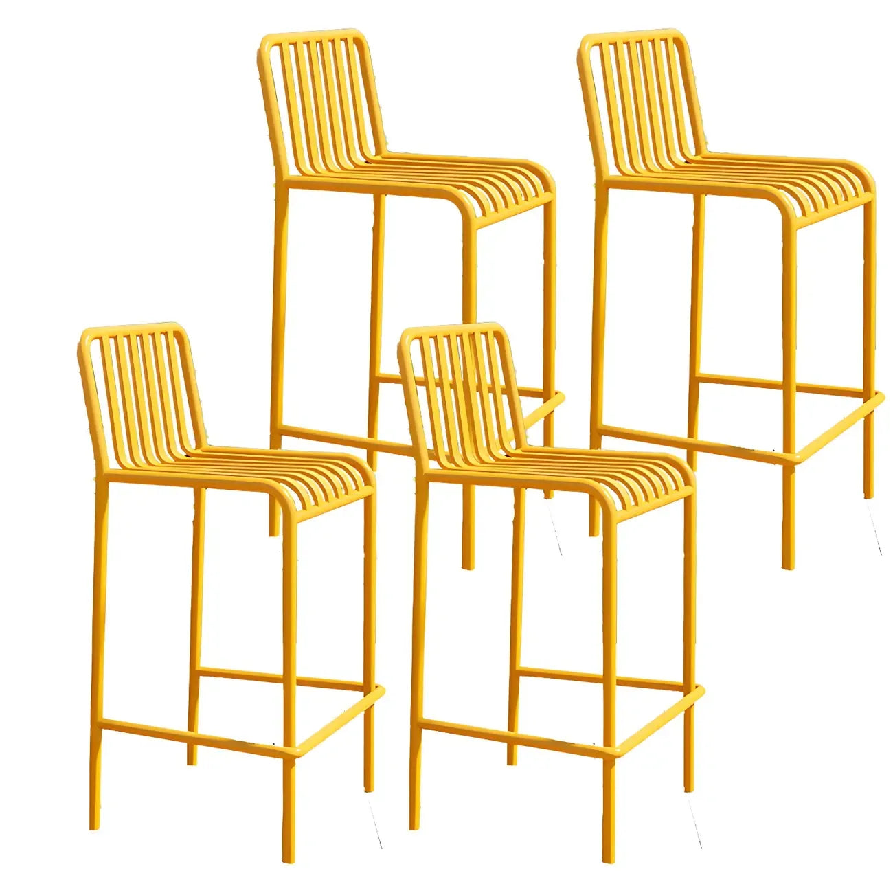 Matel Square Indoor-Outdoor Bar Counter Stools with Backs