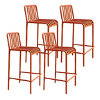 Matel Square Indoor-Outdoor Bar Counter Stools with Backs