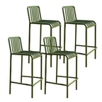 Matel Square Indoor-Outdoor Bar Counter Stools with Backs