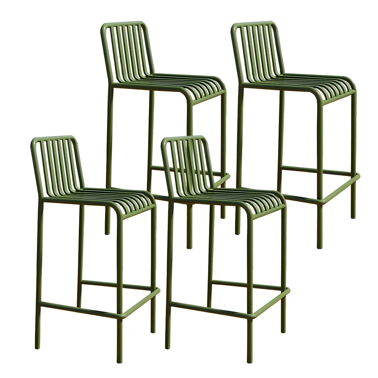 Matel Square Indoor-Outdoor Bar Counter Stools with Backs