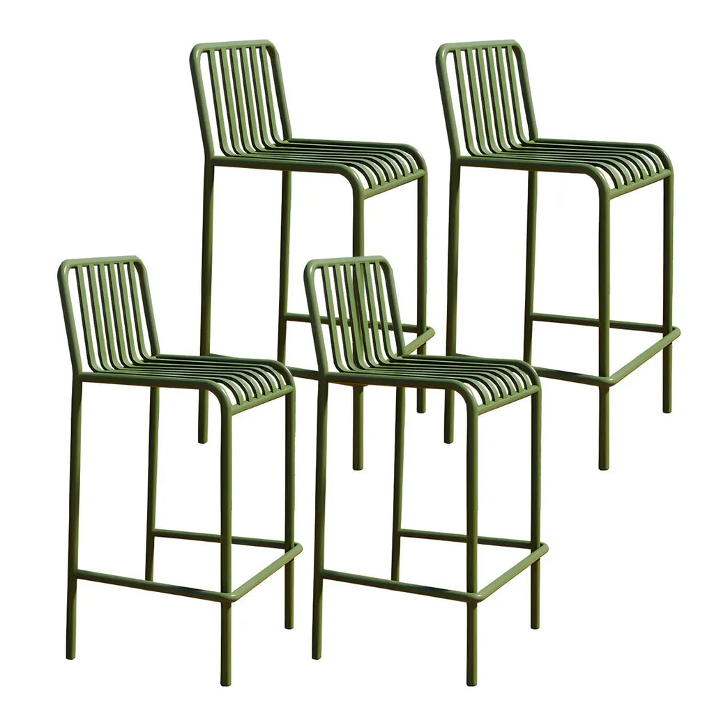 Matel Square Indoor-Outdoor Bar Counter Stools with Backs