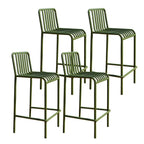 Matel Square Indoor-Outdoor Bar Counter Stools with Backs