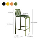 Matel Square Indoor-Outdoor Bar Counter Stools with Backs