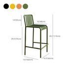 Matel Square Indoor-Outdoor Bar Counter Stools with Backs