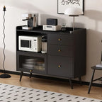 Elegant Black Buffet Cabinet for Modern Living Room Decor