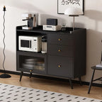 Elegant Black Buffet Cabinet for Modern Living Room Decor